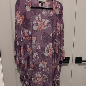 Torrid Purple Floral Cardigan
